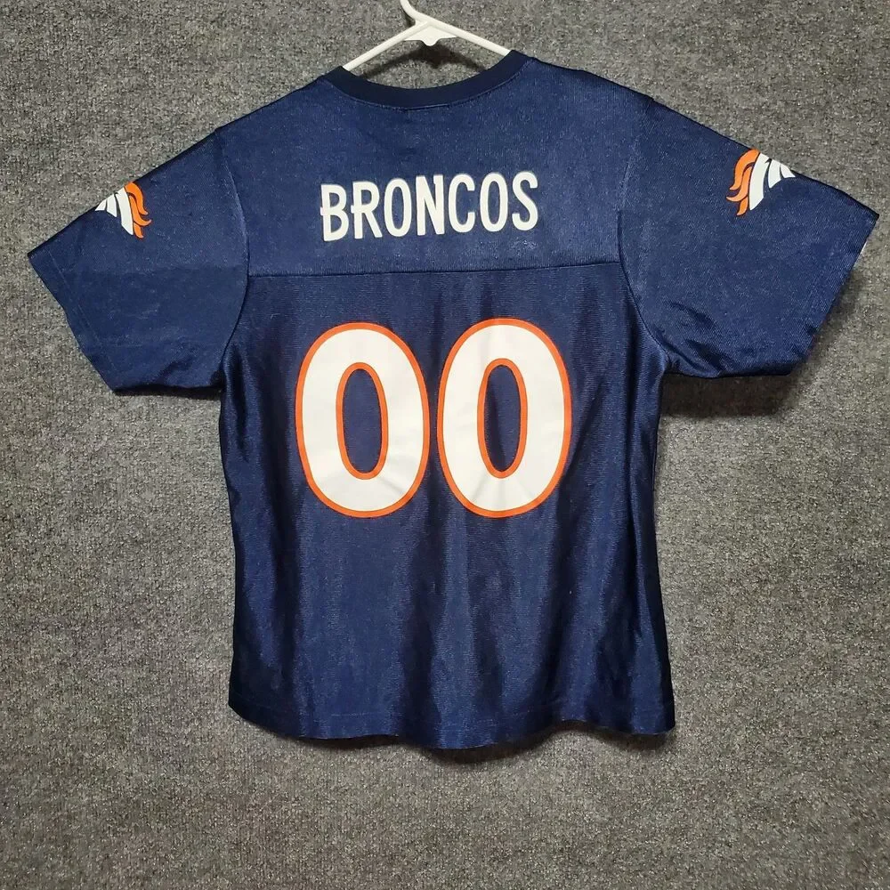NFL Denver Broncos #00 Blue Jersey Womens Medium Team Apparel Football Y2K Shirt
